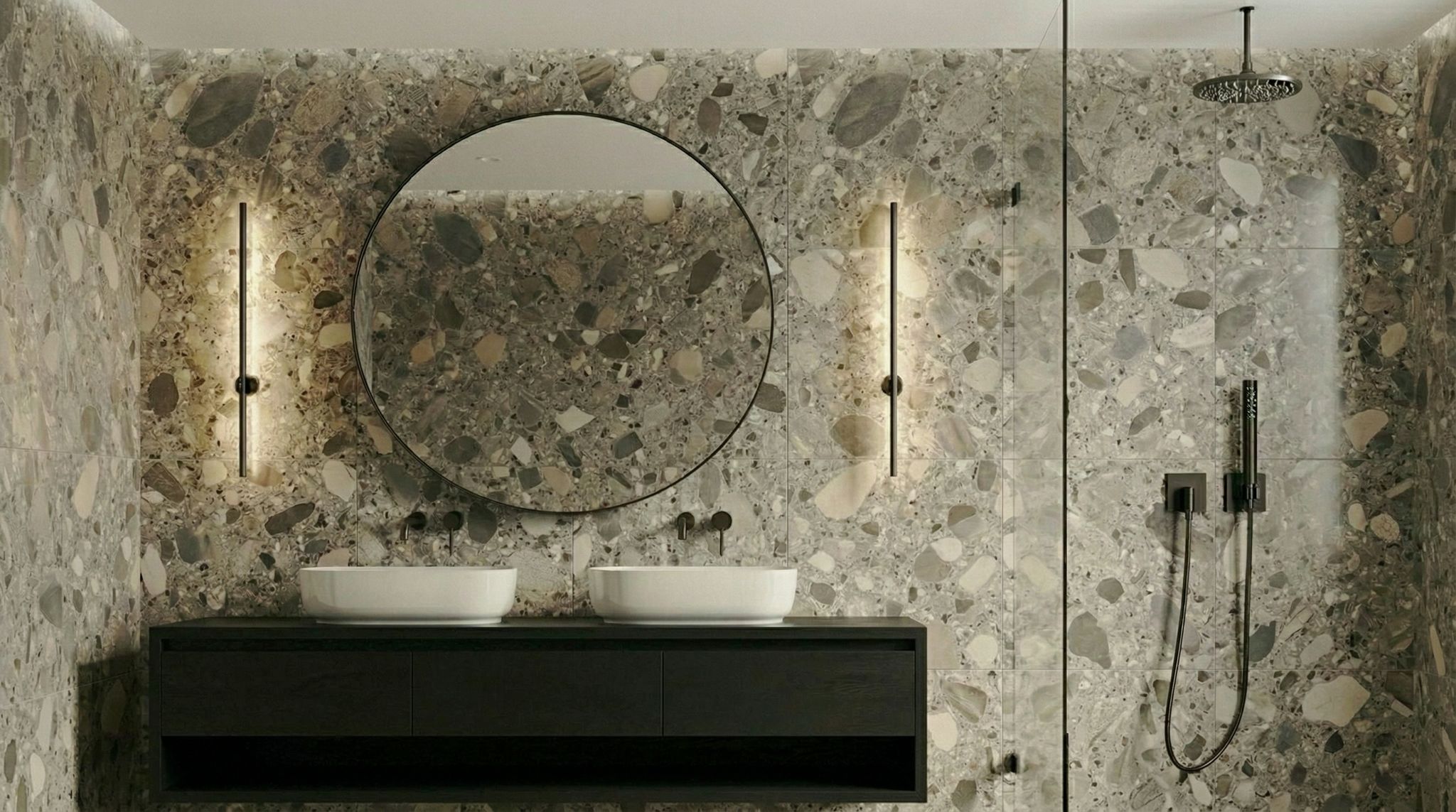Calm luxury bathroom renovation by Tile In Progress