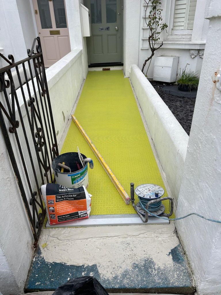 Front Path 1 during waterproofing