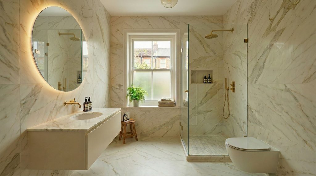 Tile In Progress tiled bathroom installation
